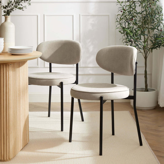 Mia Set of 2 Dining Chairs - Stone - DUSK