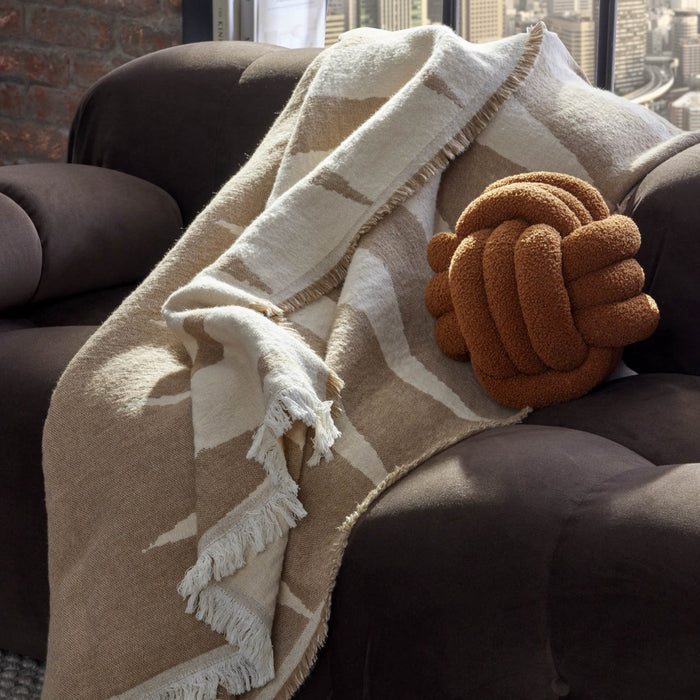 Motif Abstract Sofa Throw - Taupe - DUSK