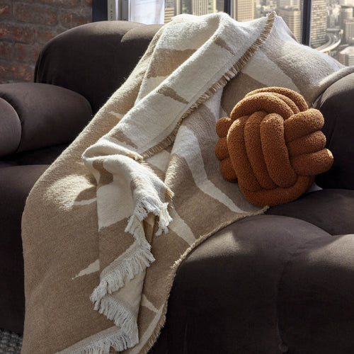 Motif Abstract Sofa Throw - Taupe - DUSK