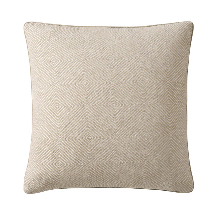 Nairobi Geo Chenille Stitch Quilt Cushion Cover - Taupe/White - DUSK