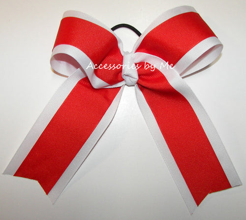 Orange White Cheer Bow