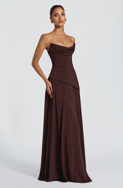 Patricia Maxi Dress - Plum Brown