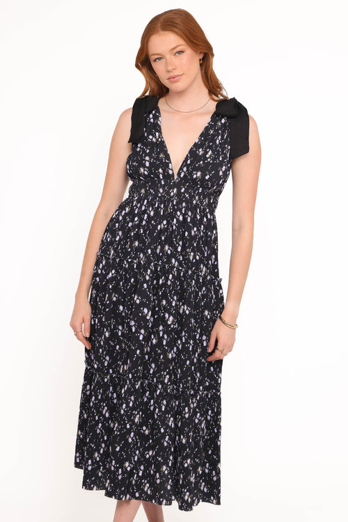 Adeline Maxi Dress - Black Floral