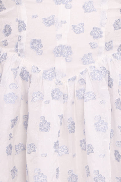 Arianne Mini Dress - White/Blue Floral