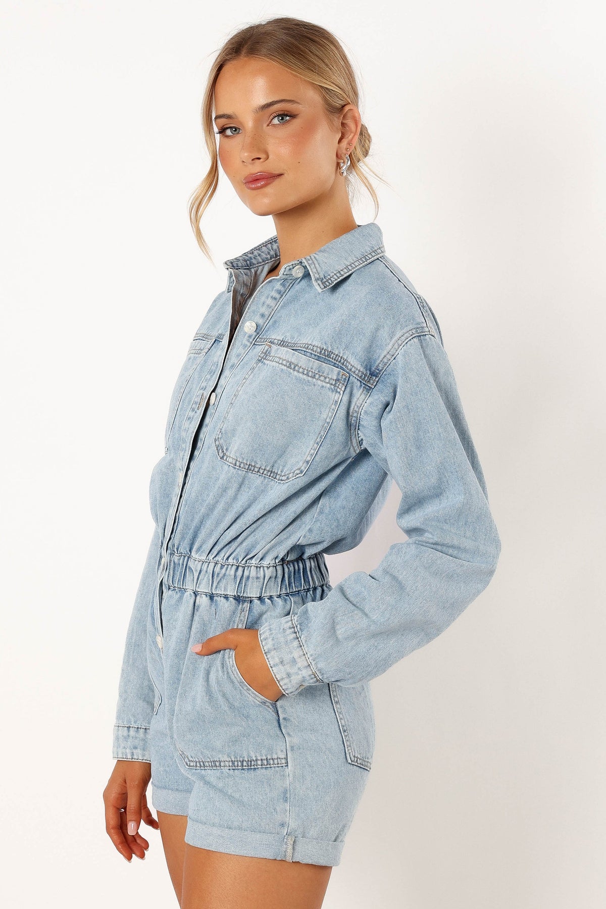 Danielle Romper - Medium Denim