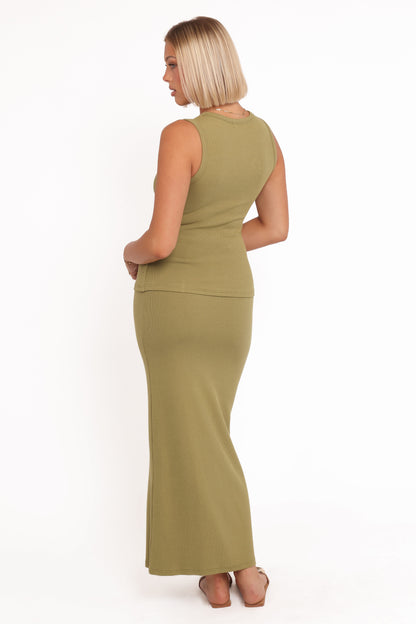 Adeline Two Piece Set - Olive Green
