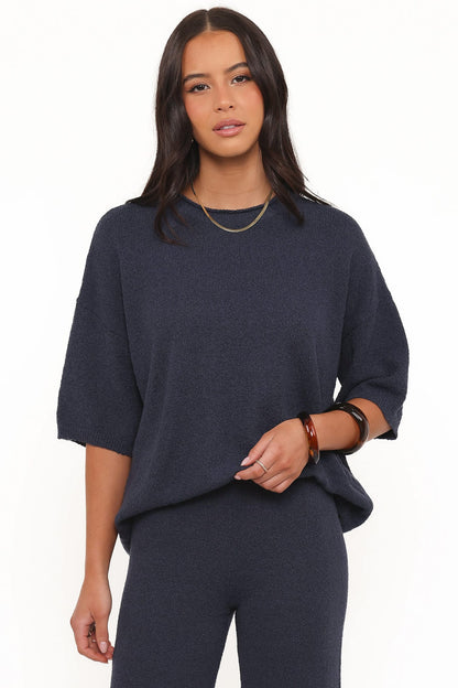 Ashby Knit Top - Navy
