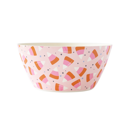 Pink Candy Corn Reusable Bamboo Bowl