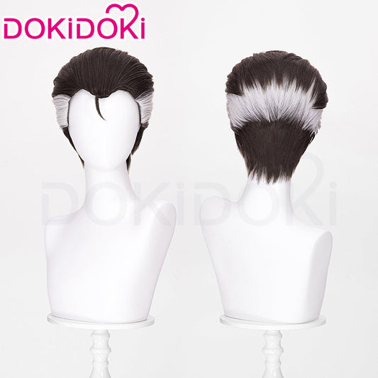 【Ready For Ship】DokiDoki Game Cosplay Men Wig Black Accent Dyeing