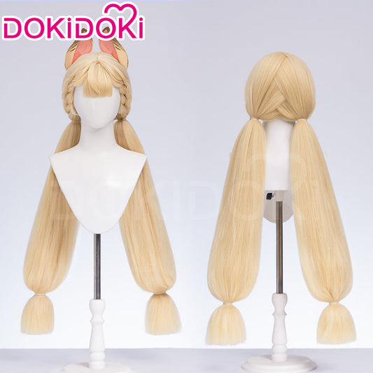 【Ready For Ship】DokiDoki Game Zenless Zone Zero Cosplay Alice Thymefield Wig Long Blond Hair Twin Ponytails ZZZ