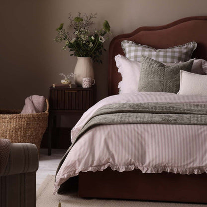 Remy 200 Thread Count Stripe Duvet Cover & Pillowcase Set - Blush - DUSK