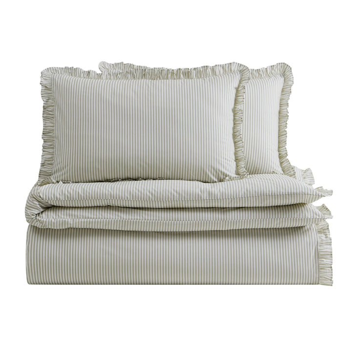 Remy 200 Thread Count Duvet Cover & Pillowcase Set - Olive - DUSK