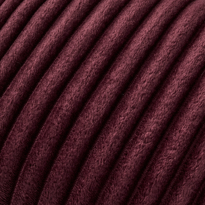 Ribbed Flannel Faux Fur Sofa Cushion Cover - Aubergine - DUSK
