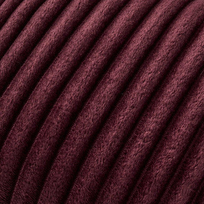 Ribbed Flannel Faux Fur Sofa Cushion Cover - Aubergine - DUSK