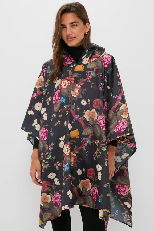 Black Floral Barbour x Tuckernuck Poncho