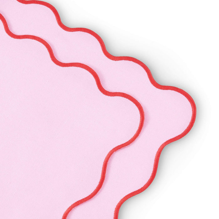 Scallop Edge Set of 4 Placemats - Pink/Red - DUSK