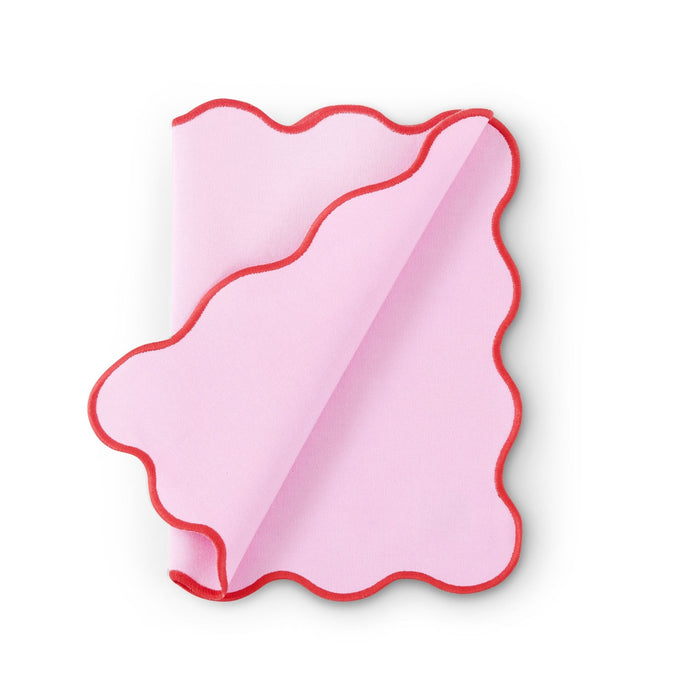 Scallop Edge Set of 4 Placemats - Pink/Red - DUSK