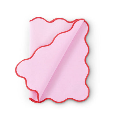 Scallop Edge Set of 4 Placemats - Pink/Red - DUSK