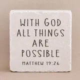 Small Scripture Stone from Ephesus Twelve Stone Art Inspiration Matthew 19:26