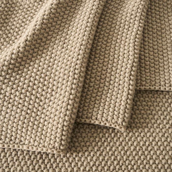St Ives Light Weight Knit Throw - Taupe - DUSK