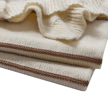 Stripe Knit Sofa Throw - Taupe - DUSK