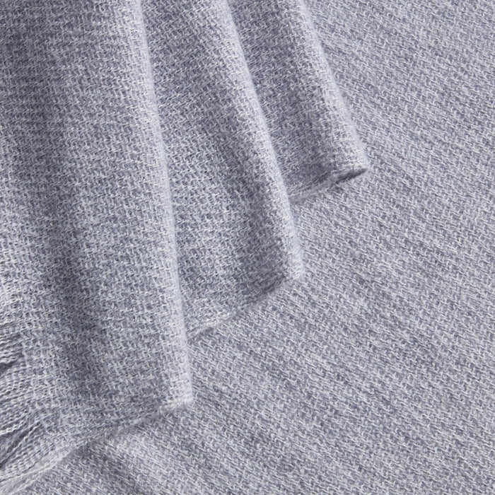 Super Soft Marled Tassel Throw - Light Blue - DUSK