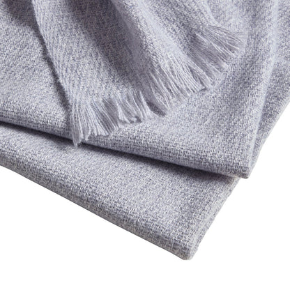 Super Soft Marled Tassel Throw - Light Blue - DUSK