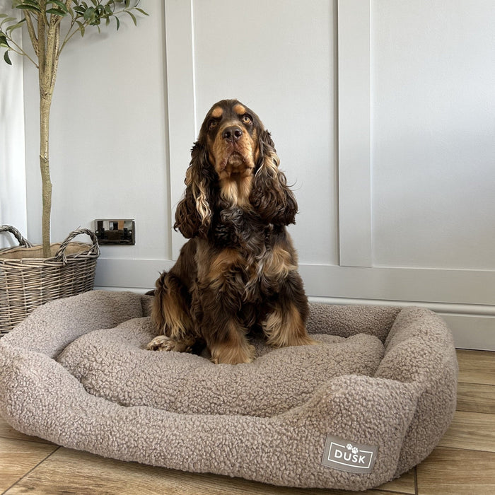 Teddy Basket Dog Bed - Taupe - DUSK