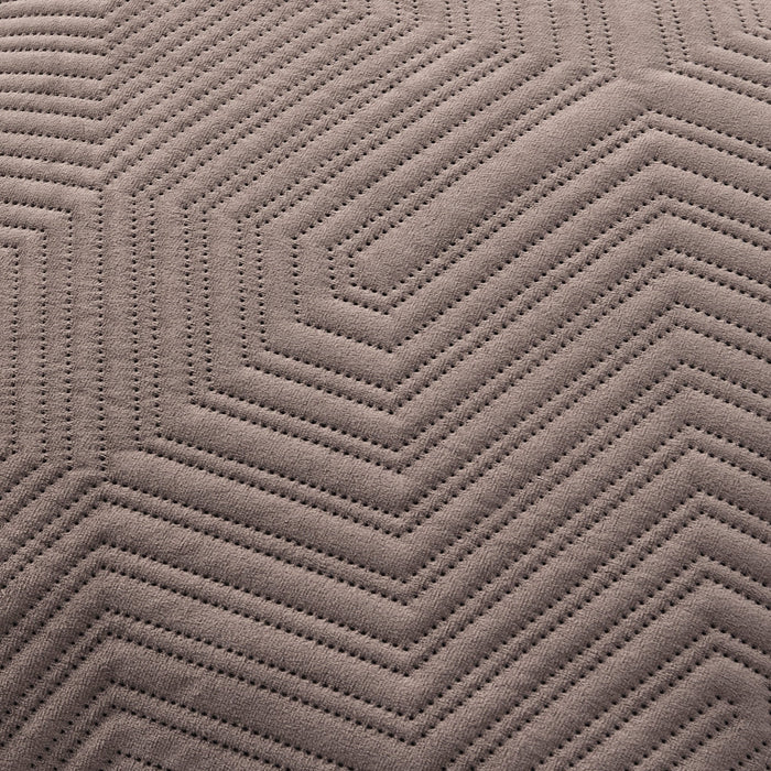 Torino Velvet Geometric Pinsonic Cushion Cover - Taupe - DUSK