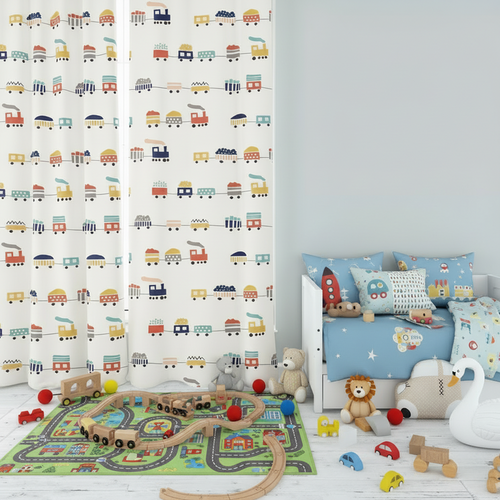 Boys Blackout Curtain Panels Transport Train, Boys Bedroom Window Curtains, Boys Window Panels, Boys Window Coverings, Boys Bedroom Curtains, Boys Nursery Curtains Made in the USA | Pippa + June