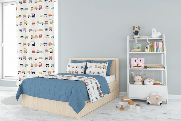 Boys Blackout Curtain Panels Transport Train, Boys Bedroom Window Curtains, Boys Window Panels, Boys Window Coverings, Boys Bedroom Curtains, Boys Nursery Curtains Made in the USA | Pippa + June