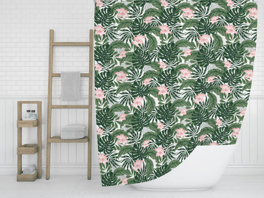 Tropical Shower Curtain Hawaiian, Bathroom Decor & Accessories, Bath Curtain, Made in the USA | Pippa + June