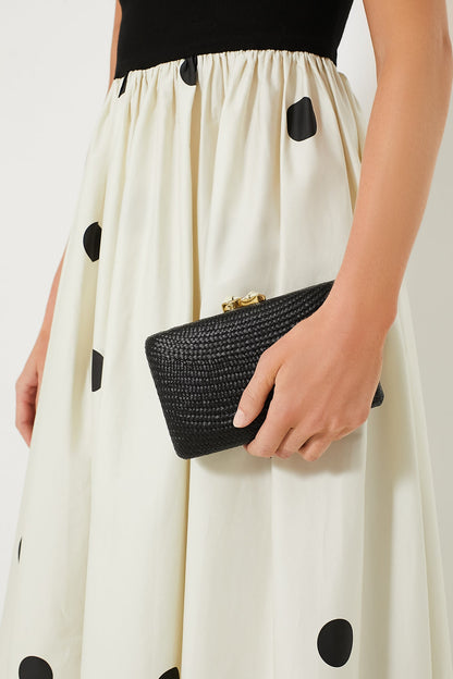 Black Jen Clutch with White Stones