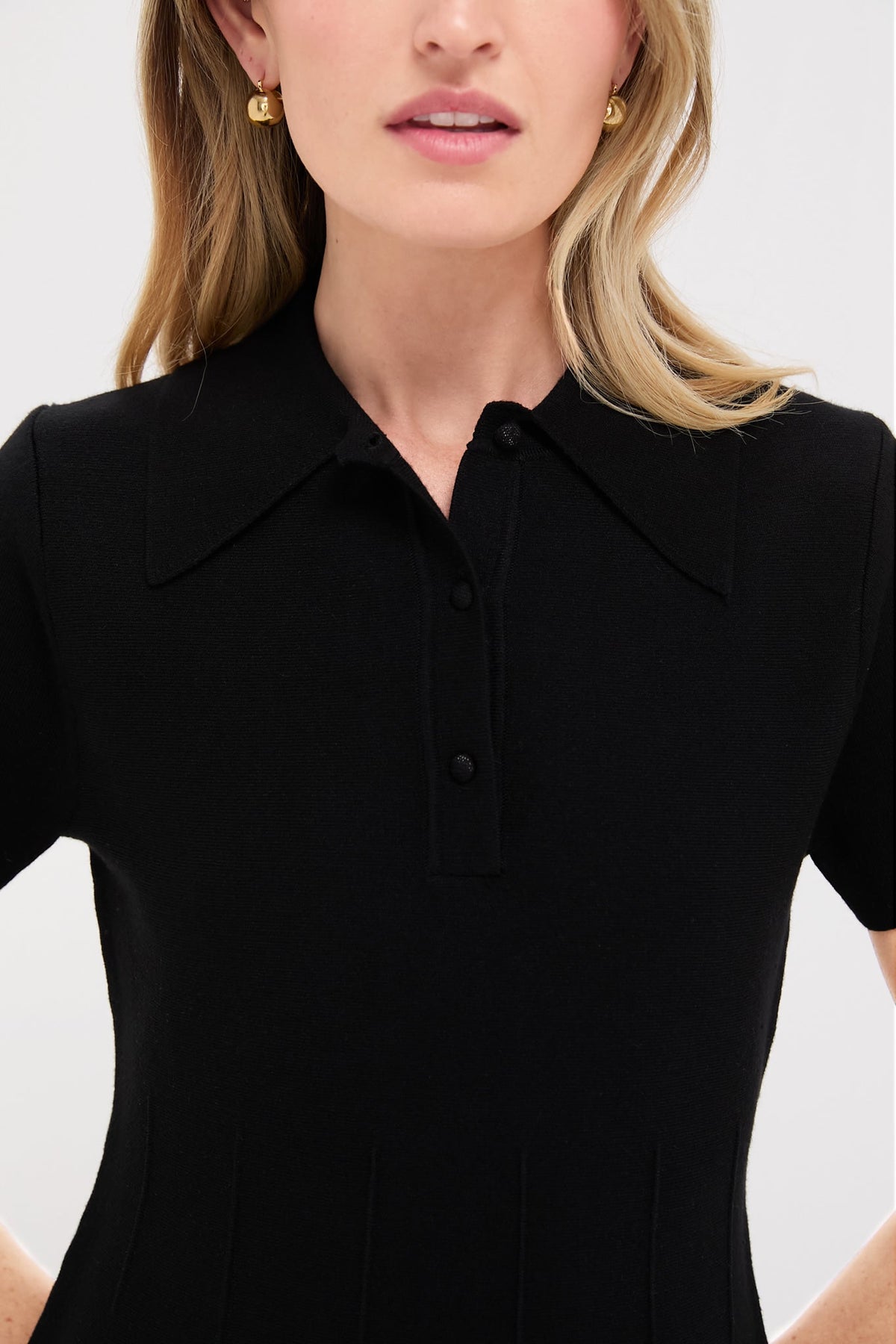 Black Knit Renata Polo Dress