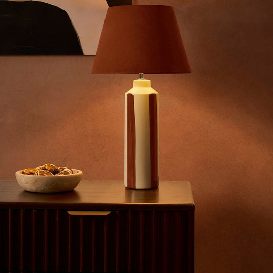Velvet Stripe Table Lamp - Burnt Orange - DUSK