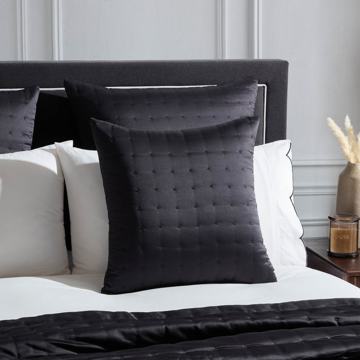 Vienna Quilted Cushion Cover - Black - DUSK