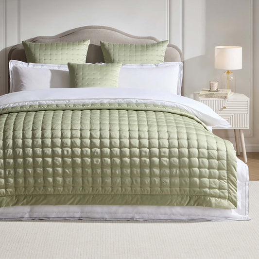 Vienna Quilted Throw 1.5m x 2m - Sage - DUSK