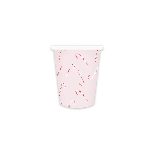 WHM1012 - WHIMSY SANTA SCATTERED CANDY CANE PAPER PARTY CUPS
