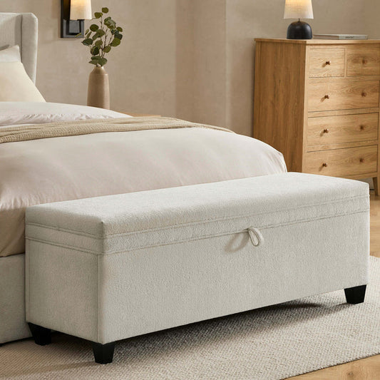 Windermere Storage Ottoman - Chenille Ecru - DUSK