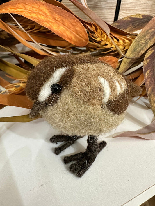 Wool Bird Ornaments Park Hill Holiday Ornaments Wool Brown Wren