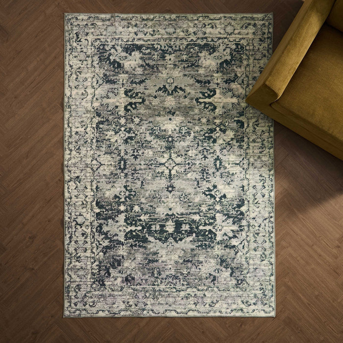 Zahra Persian Style Machine Washable Rug - Sage - DUSK